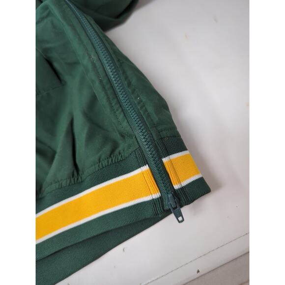 Green Bay Packers Windbreaker Pullover NFL Reebok 1/4 Bottom Side Zip Mens Large - Picture 7 of 10